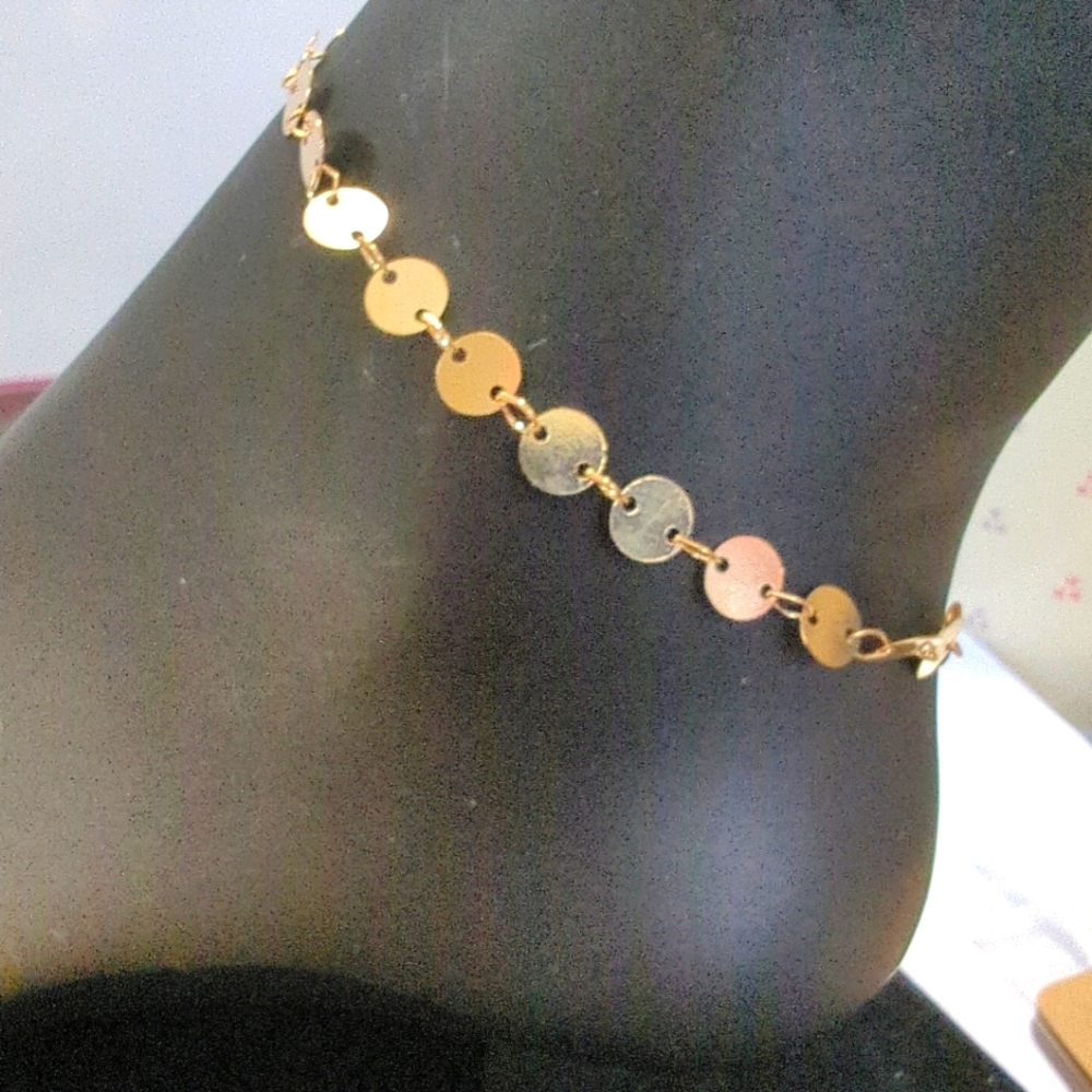 3/$25. 📌Anklet/Ankle Bracelet Gold Chain/with 🟡 Circles Adjustable length NWT